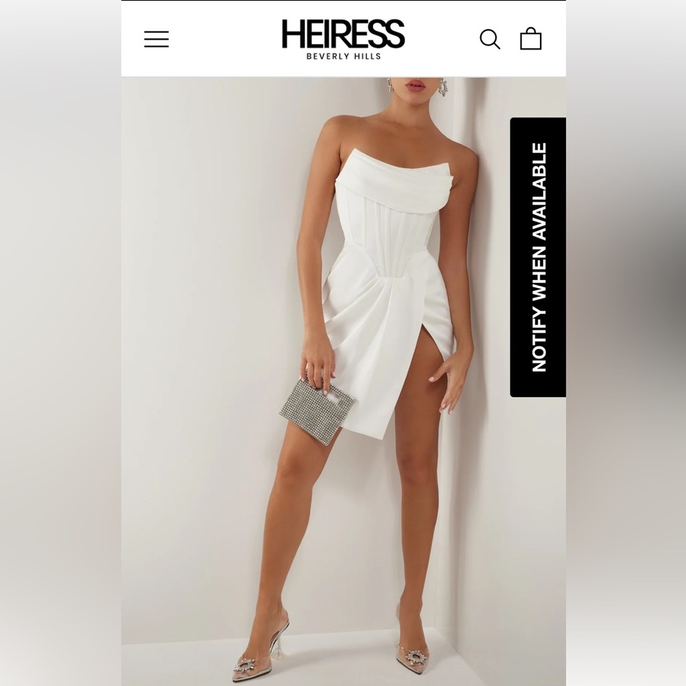 Heiress Beverly Hills White Satin Corset Dress Size Medium